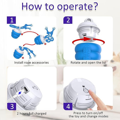 Interactive Dog Toys with Motion Activated, Squeaky Dog Toy Active Rolling Ball Wicked Ball for Daily Training