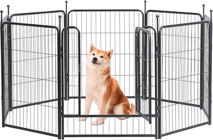 Dog Playpen, Dog Fences for The Yard, Portable Outdoor Dog Playpen for Large/Medium/Small Dogs, Foldable Metal Dog playpen, with Doors (24 Panels, 32")