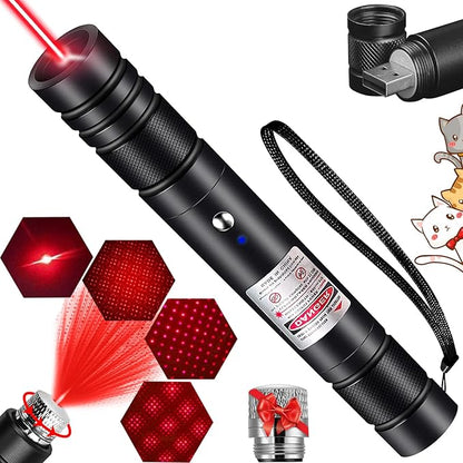 MEUSNO Red Laser Pointer Cat Toy, Red High Power Laser Pointer Long Range Strong Laser Light Pointer for Cats Dogs Toy Rechargeable Pointer Laser for Presentations Teaching Outdoor Cat Laser Toy