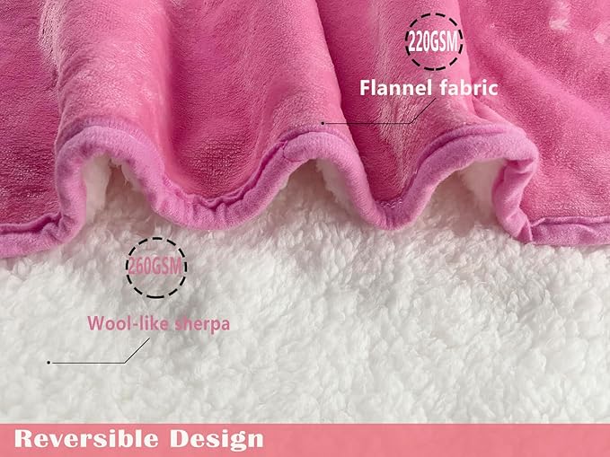 Bucephalus Waterproof Dog Blanket, Thick Reversible Soft Pet Blankets for Couch Bed Protection, Pee Proof Sherpa Fleece Blanket for Small Medium Large Dogs Puppy Cats Washable (Pink,30"_40")