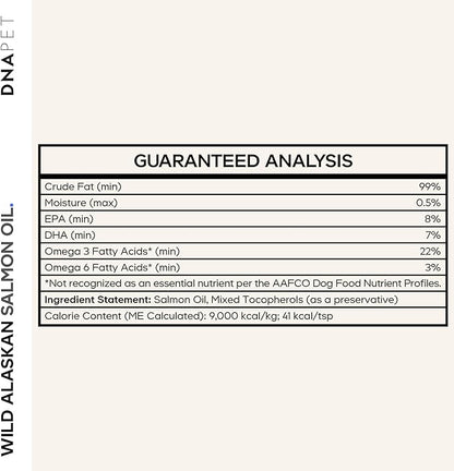 Wild Alaskan Salmon Oil for Dogs - EPA, DHA, Omega 3 & 6 Fatty Acids for Pets - Liquid Fish Oil Supplement for Dogs - All Breeds - 8 fl oz