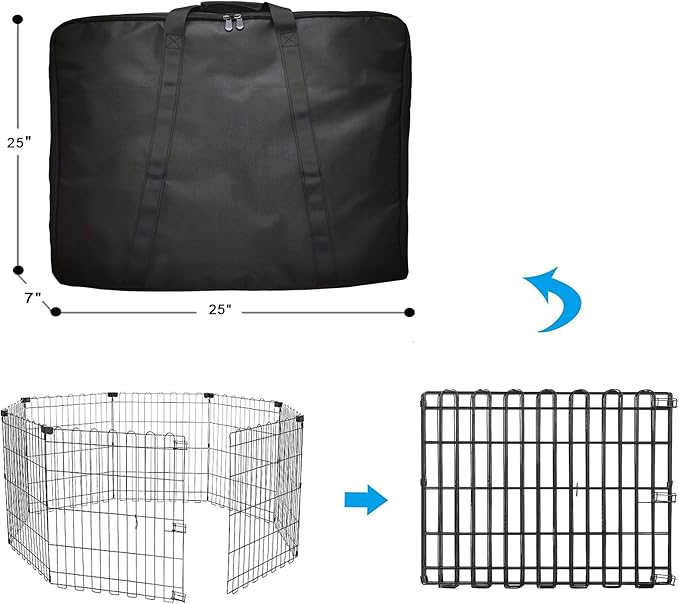 24" Dog Playpen Storage Bag, Suitable for Foldable Exercise Pet Playpens, Dog Fence Travel Bag with Handles for Camping and RV Trip, Waterproof Oxford Fabric