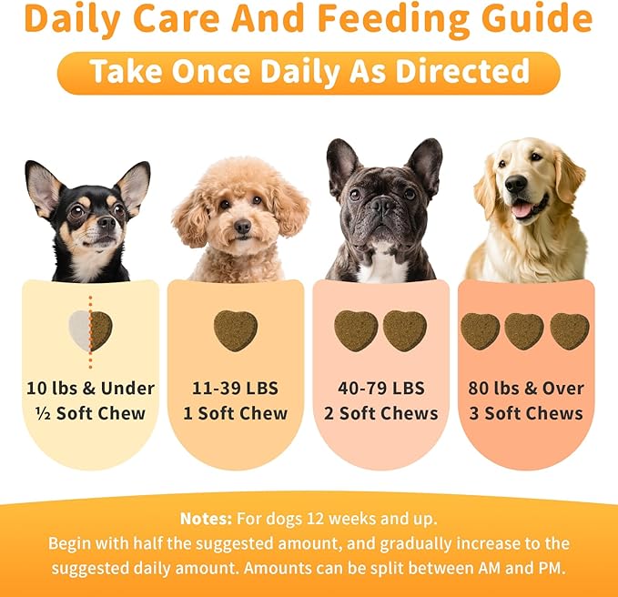 25-in-1 Dog Multivitamin Chews  All-in-One Daily Vitamins & Supplements for Dogs, Joint Support with Glucosamine MSM, Omega-3 Skin & Coat, Gut, Heart & Brain, All Breeds & Ages, Beef, 60Ct