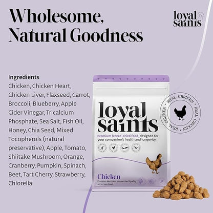 Freeze Dried Raw Dog Food - Premium Chicken Flavor with High Protein & Grain Free Dog Food for Small or Large Breeds and Picky Eaters - Versatile as Meal Topper, Pet Snack & Treats, 14 Oz