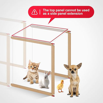 Dog Playpen Expansion Kits(3 Panels:2 Panels+1 Top Panel), Important: The top Panel Cannot be Used as a Side Panel Extension