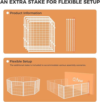FXW Homeplus Dog Playpen for Indoor Use - Stress-Free and Safe Play, Heavy Duty 32 Inch 4 Panels Dog Pen for Puppies, Small and Medium Dogs, White_atented