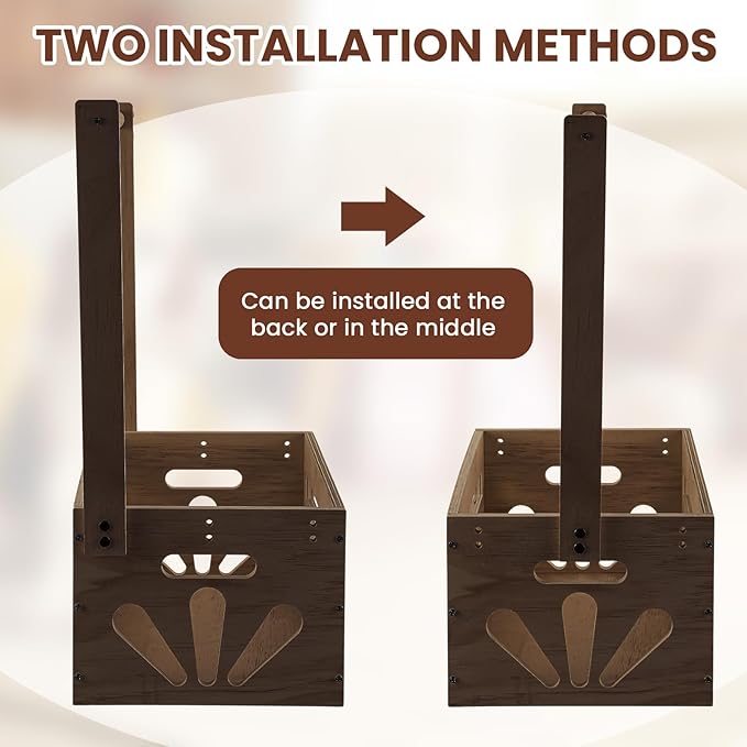 20" x 13" x 9" Wooden Pet Wardrobe Closet Crate Box with Hanging Rods and Personalized Pet Alphabet Letters Easy Assembly Baskets for Dog Cat Toys Clothes Accessories(Dark Walnut)