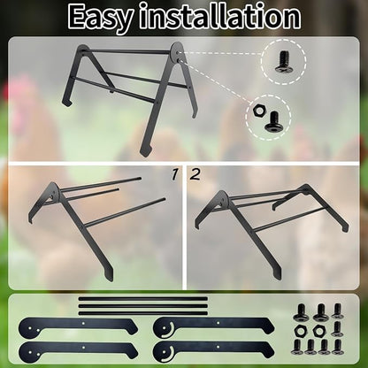 Adjustable Chicken Perch for Coop, Chicken Perches Roosting Bar, Metal Chick Roosting Bars for Brooder, Chicken Roosting Perch, Baby Chick Toys Training Perches for Hens Birds, Black