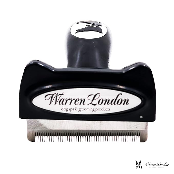 Deshedding Dog Brush by Warren London | Stainless Steel Deshedding Tool | Short Hair - Medium