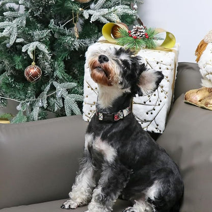 ARING PET Christmas Dog Collar Cute Plaid Dog Collar, Cotton Lightweight Christmas Small Dog Collars Puppy Collar for Small Medium Large Dogs