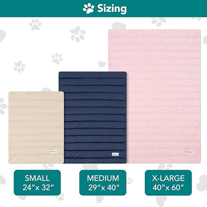 PetAmi Cooling Mat for Dog, Premium Pet Cooling Blanket for Crate Kennel, Indoor Cat Cool Sleeping Pad, Q-MAX Cold Sofa Couch Cover for Summer, Taupe/Beige, Small (24x32)