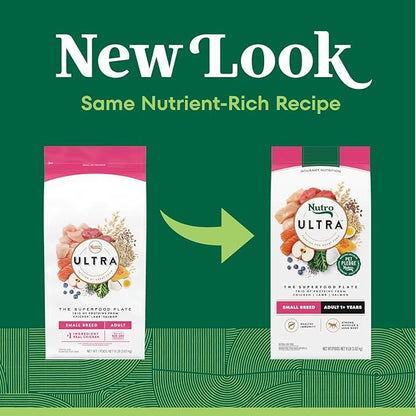 Nutro Ultra Adult Small Breed Dry Dog Food, Chicken, Lamb and Salmon Protein Trio, 8 lb. Bag