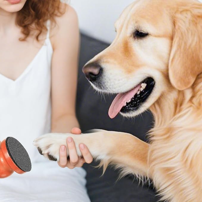 Dog Nail File Board with 3pcs Replaceable Sandpaper, Wooden Dog Nail Scratch Board Pad, Puppy Stress-Free Training Claw Care Emery Pad Treat Box Trimmers Accessories(Orange)