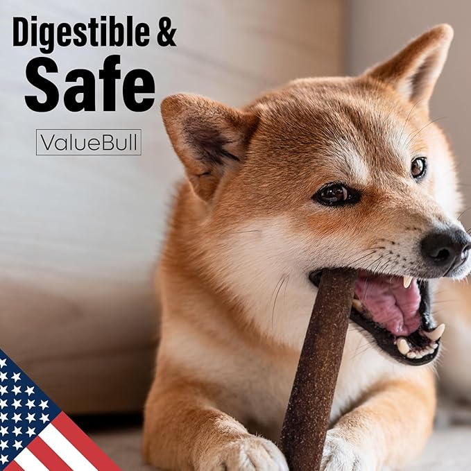 ValueBull USA Collagen Sticks for Dogs, 12 Inch Medium Chews, Natural Long-Lasting Dog Treats, 25 Count - Promotes Joint, Skin & Coat Health with Glucosamine and Chondroitin