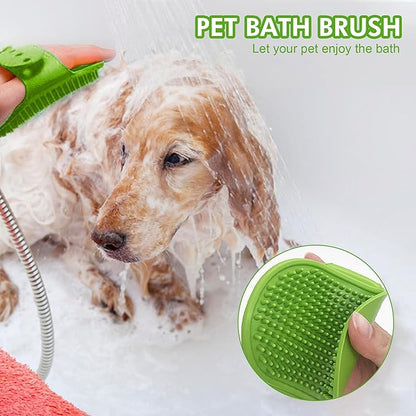 Pet Grooming Brush Kit 7pcs, Cat and Dog Brush With Release Button - Nail Clippers File Set for Long Matted Haired Pets and Nail Repair