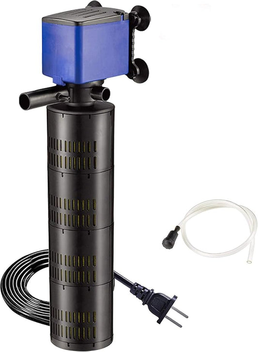 660 GPH Internal Filter Submersible Pump - 3 in 1 Aquarium Fish Tank Pump with Oxygenation, Filtration & Water Cycling, 6.6 ft max lift, 35W - 4 Pack