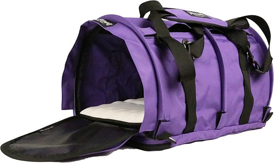 SturdiBag XL Pet Travel Carrier: Flexible Height for Cat and Dog Soft Sided with Safety Clips and Seatbelt Straps | Purple, 20" x 16" x 12" (PN: SB3-PRO-P)