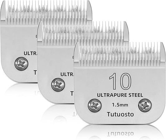 10# Clipper Blades Pet Grooming Clipper Replacement Blades Detachable Blade Compatible with andis/wahl/Oster Dog Clippers 3PCS