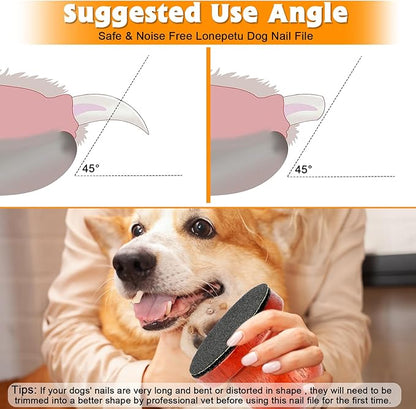 Dog Nail File, Portable Dog Nail Scratch Board, Solid Wood Pet Nail File with 4 PCS Sandpaper, Stress Free Dog Scratch Pad for Polishing Cat and Dog Nails