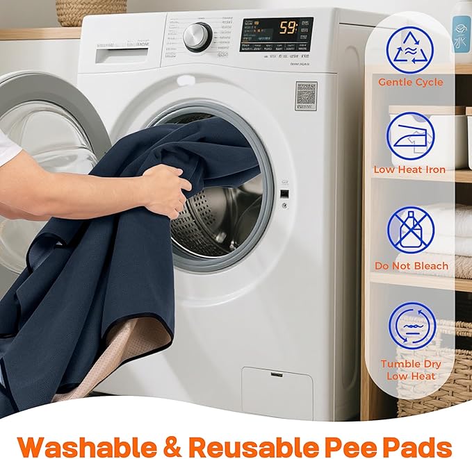 Washable Pee Pads for Dogs 72"x72" Extra Large Super Absorbent Non-Slip Reusable Puppy Pads for Playpen, Crate, Floor, Waterproof Pet Training Mats for Quick-Dry Whelping Pads & Incontinence