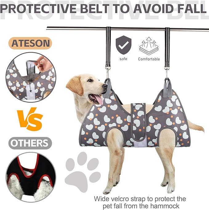 Dog Grooming Hammock with Nail Clippers/Nail Trimmers, Dog Grooming Harness for Nail Trimming, Pet Grooming Sling Helper for XL Large Dogs
