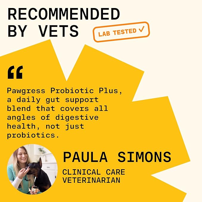 5-in-1 Dog Probiotic Powder – 100% Natural Gut Health Support with Prebiotics, Postbiotics & Enzymes – Crafted by Dog Nutritionist Kayla Kowalski, Made in USA – 30 Scoops