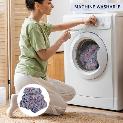 BVAGSS 6 Pack Small Dog Blanket, Super Soft Warm Pet Cover Blankets, Paw Print Puppy Fleece Flannel Blanket for Small Medium Dogs and Cats MW003