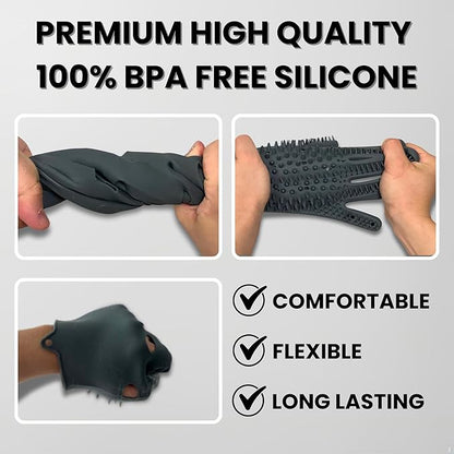 2pcs Pet Grooming Gloves for Cats, Dogs, Rabbits, Horses  Silicone Hair Remover, Shedding Bath Brush, Massage Mitts