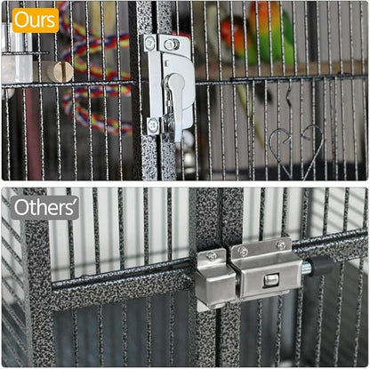 Yaheetech 69-Inch Extra Large Bird Cage Metal Parrot Cage for Mid-Sized Parrots Cockatiels Conures Parakeets Lovebirds Budgie Finch, Black