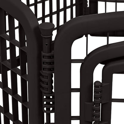 Amazon Basics 8-Panel Octagonal Plastic Pet Pen Fence Enclosure With Gate, 59 x 58 x 28 Inches, Black