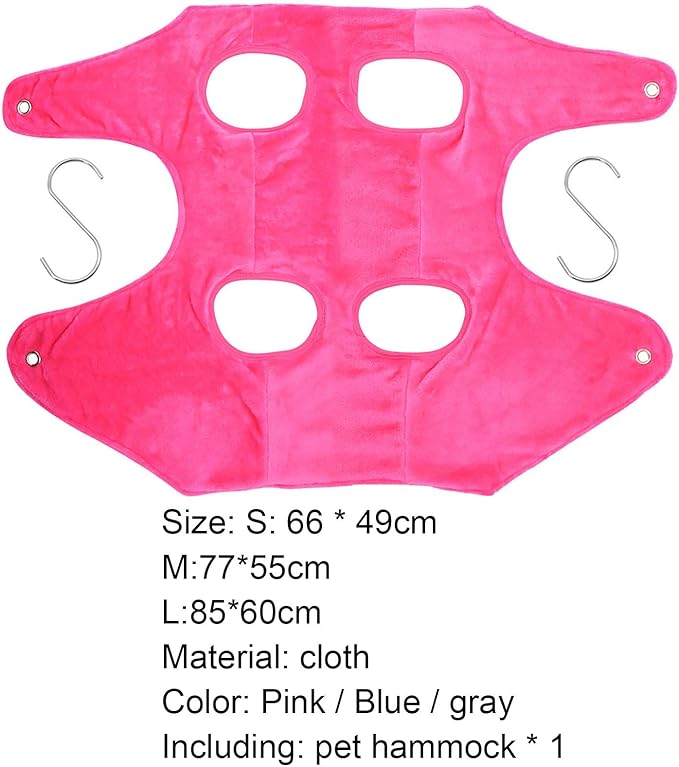 Dog Hammock for Grooming Hammock with 2pcs Hook Dog Grooming Sling Dog Sling for Nail Clipping Dog Lift Harness for Small Dogs Grey M