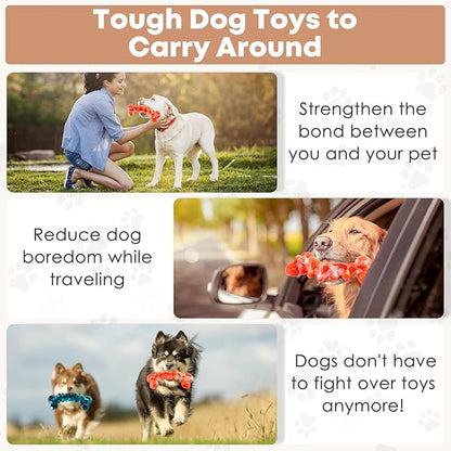 Large Dog Chew Toys: 2 Pack Dog Toys for Aggressive Chewers - Super Chewer Dog Toys for Large Dogs - Tough Dog Chew Toys - Indestructible Dog Toys for Medium, Large Dogs