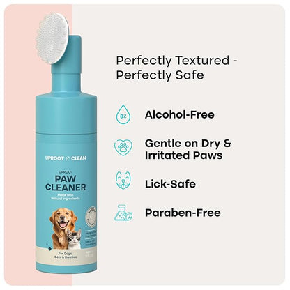 Uproot Clean Dog Paw Cleaner - No-Rinse Paw Cleaner for Dogs - Easy Dog Paw Washer with Bristle Brush - Fragrance-Free Dog Foot Washer for Home and On-the-Go - Hypoallergenic & Safe for All Dogs
