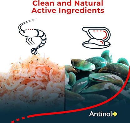 Antinol Plus, Mobility, Hip, and Joint Supplement for Dogs, Green-Lipped Mussels and Krill Oil - Dog Joint Supplement, Better and Faster Than Glucosamine and Chondroitin, 120 Soft Gels