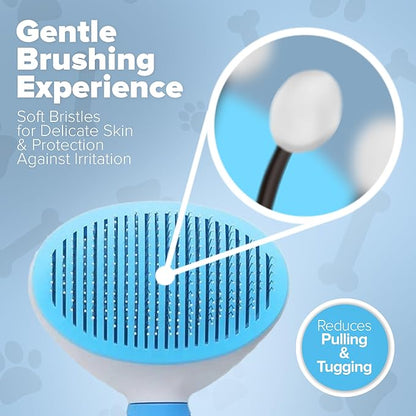 Golden Retriever Dog Brush - Double-Sided Grooming Tool for Shedding & Detangling | Gentle Deshedding & Dematting for Thick Coats | Premium Pet Brush for Long-Haired Dogs