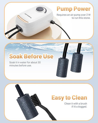 12 Pack 0.99 Inch Aquarium Air Stones, Long Lasting Aerator Oxygen Diffuser Aquarium Bubble Stone, Air Pump Accessories for Aquariums, Fish Tanks, Hydroponics, Ponds