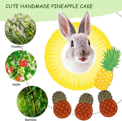 VESPRO Bunny Toys, 21PCS Rabbit Chew Toys for Teeth, Guinea Pig Natural Treats, Timothy Hay Sticks for Chinchillas Hamsters Rats, Small Animals Teeth Grinding