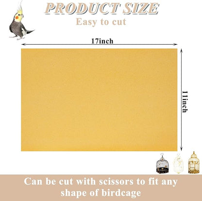 50 PCS Gravel Liner Paper for Bird Cage 11 x 17 Inch Bird Cage Paper Liners Gravel Liner Paper Birdcage Paper Cage Liner for Birdcage Parrots Cockatiels