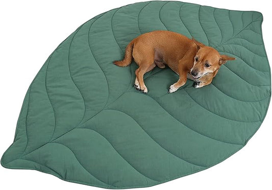 56x42 Inch Leaf Shaped Cotton Dog Blanket, Extra Large Pet Blanket for Small Medium Large Dogs, Machine Washable Puppy Mat for Couch Protection, Soft Plush Dog Bed for Furniture, Sofa, Floor