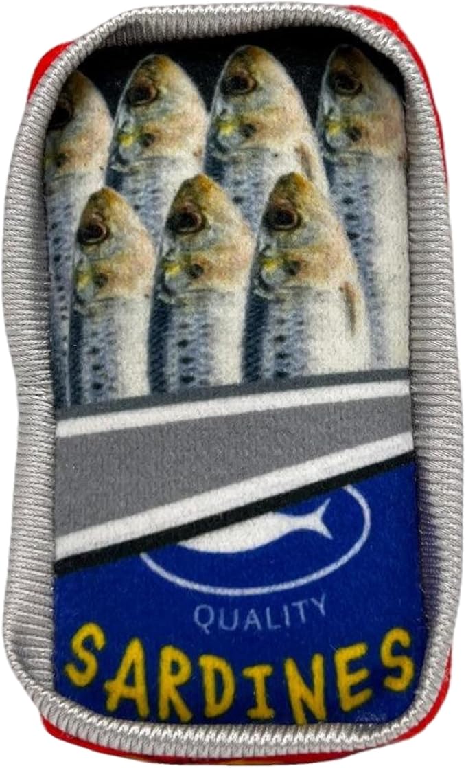 Huxley & Kent Plush Cat Toy - Interactive Catnip Toy for Cats & Kittens - Soft with Crinkle & Catnip - Fun Indoor Play - Sardine Tin