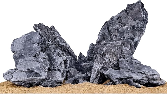 Seiryu Rock Stone for Aquascaping,4-6 inch Natural Aquarium Landscape Stones for Aquariums,Fish Tank Decor Rocks for Landscaping, Paludariums & Micro Landscapes (20 Pounds)