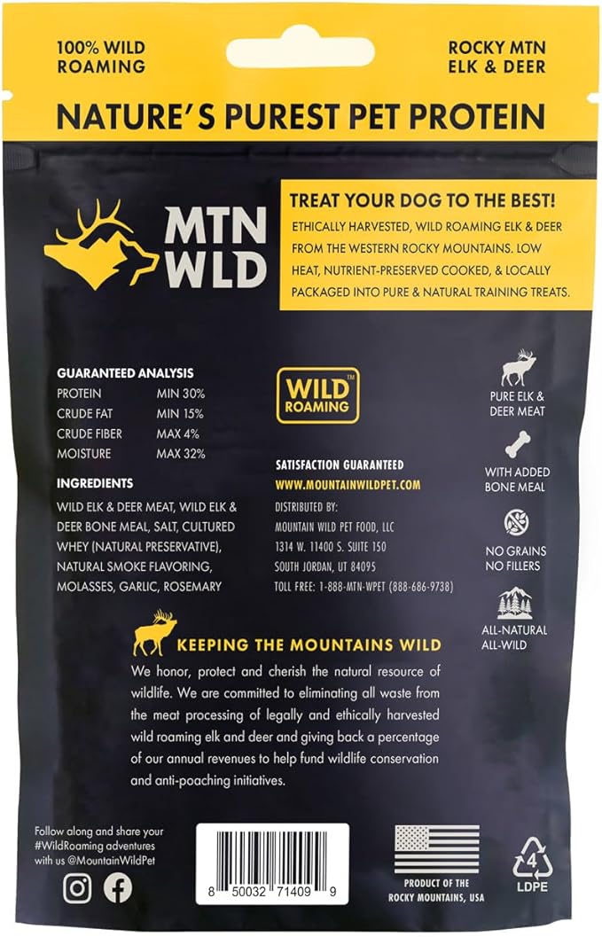 Training Treats for Dogs & Puppies  Elk & Venison Protein Puppy & Dog Treat  High Value, All-Natural, No Fillers, Grain-Free, No Artificial Preservatives  4oz, 2 Bags