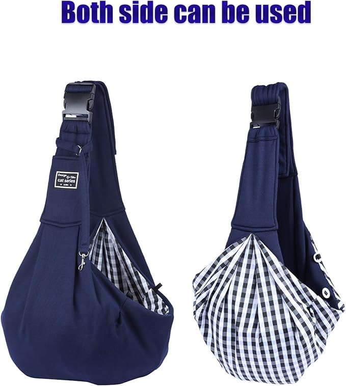 Dog Slings for Small Dogs,Adjustable Puppy Cat Sling Mesh Hands Free Chest Bag Escape Proof for Small Pet 10lbs Daily Walk,Outdoor Activity (Blue)