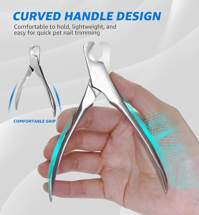 Pet Nail Clippers for Large Dogs, Wide-Opening Dog Nail Trimmer with All-Steel Material Sharp Durable Blades Built-in Spring, Professional Grooming Tool with Free Nail File for All Dogs & Cats