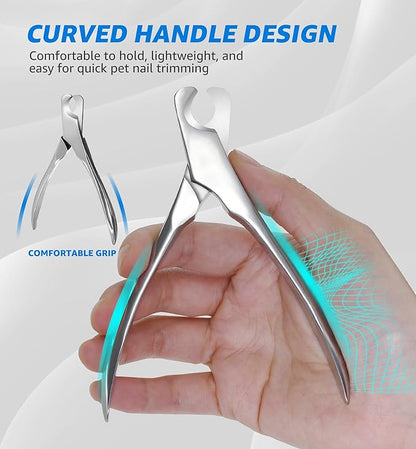 Pet Nail Clippers for Large Dogs, Wide-Opening Dog Nail Trimmer with All-Steel Material Sharp Durable Blades Built-in Spring, Professional Grooming Tool with Free Nail File for All Dogs & Cats
