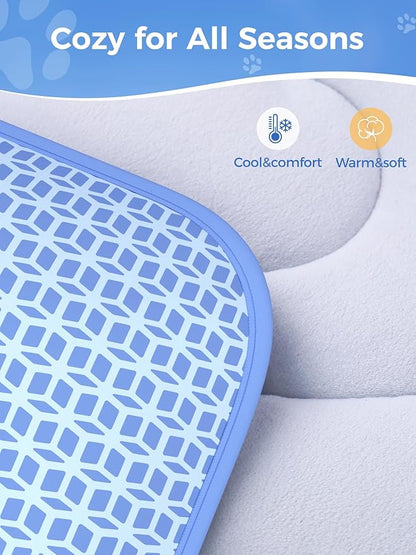 Rywell Dog Cooling Mat,30 * 20 Super Thick & Comfortable Cooling Mat for Dog with Arc-Chill 3.0 & PCM Tech(Q-Max>0.5), Endothermic Color Changing&Dual Sided for All-Year Use, Portable for Pet Bed