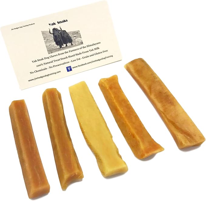 Yak Snak Dog Chews - All Natural Hard Cheese Himalayan Dog Treats - Long Lasting Dog Chews, Made from Yak Milk, Small, Medium. Large & Extra Large Sizes (Small 5-Pack)