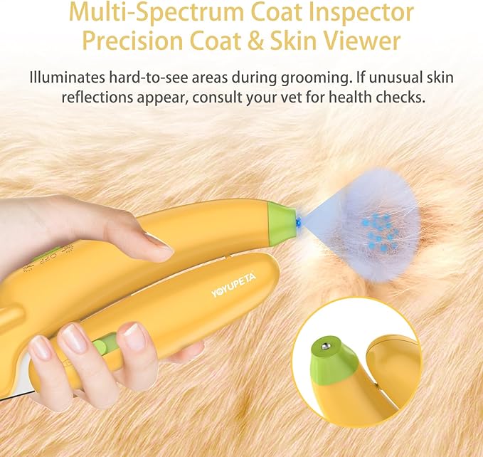 Dog Nail Clippers with LED Light & Nail File  Professional at-Home Pet Grooming Kit, Razor-Sharp Claw Trimmer & Built-in File for Safe, Stress-Free Trimming on Dogs Cats. Yellow