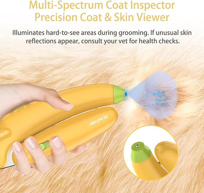 Dog Nail Clippers with LED Light & Nail File  Professional at-Home Pet Grooming Kit, Razor-Sharp Claw Trimmer & Built-in File for Safe, Stress-Free Trimming on Dogs Cats. Yellow