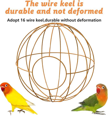 BNOSDM Rattan Bird Nest Parrot Nesting House Parakeet Nesting Soft Lovebird Warm Bed Sleeping for Parrots Bird Cage Accessories for Cockatiels Budgerigars Finches Canaries (Single-Hole Style)